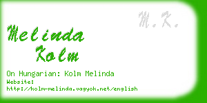 melinda kolm business card